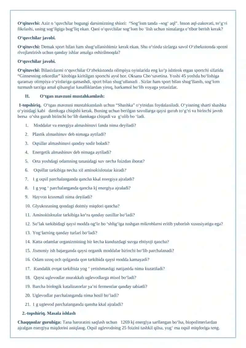 8-sinf biologiya fanidan 1 soatlik OCHIQ DARS ISHLANMASI 3