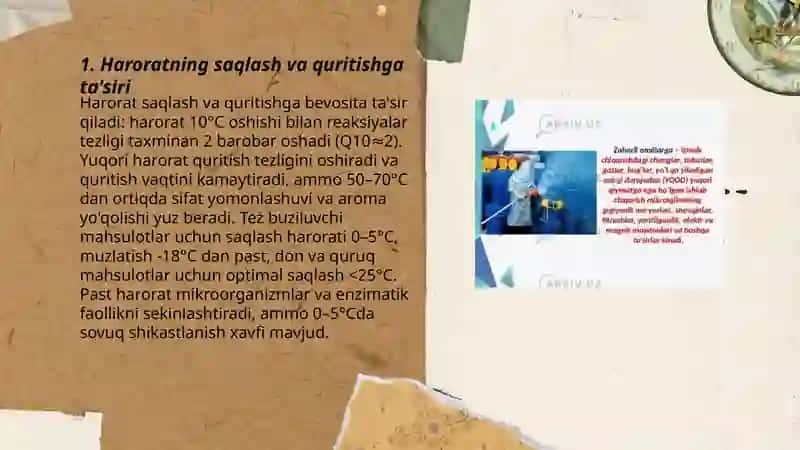 Mahsulotlarni saqlash va quritishda ta'sir etuvchi omillar 3