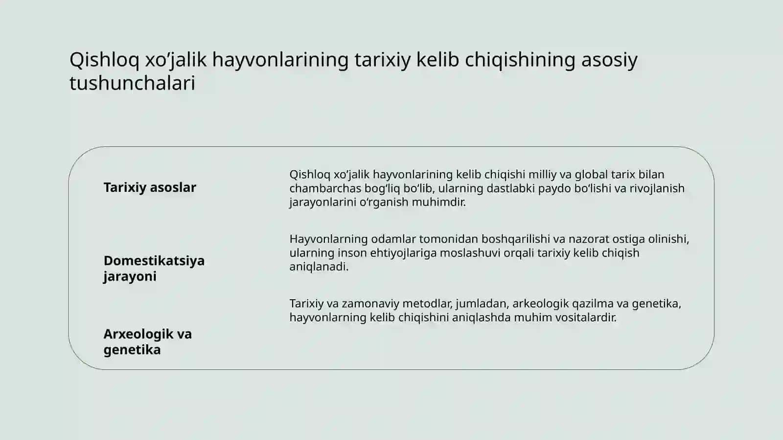 Qishloq xoʼjalik hayvonlarini kelib chiqishini oʼrganish usullari 3