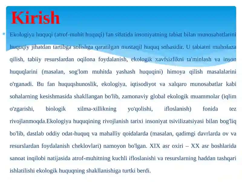 EKOLOGIYA XUQUQI FANINING RIVOJLANISH TARIXI 3