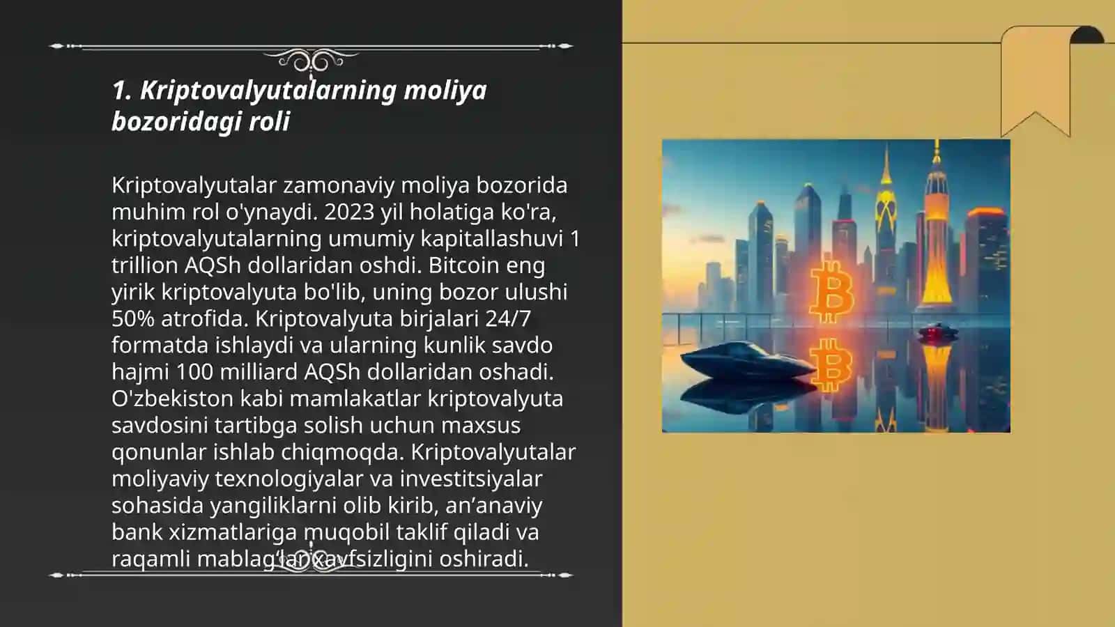 Moliya bozorida kriptovalyutaning oʻrni 3