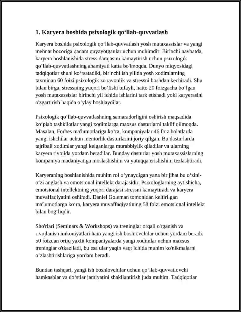KASBIY KARYERA QILISH JARAYONIDA PSIXOLOGIK VA PEDAGOGIK QOʻLLAB QUVATLASH 3