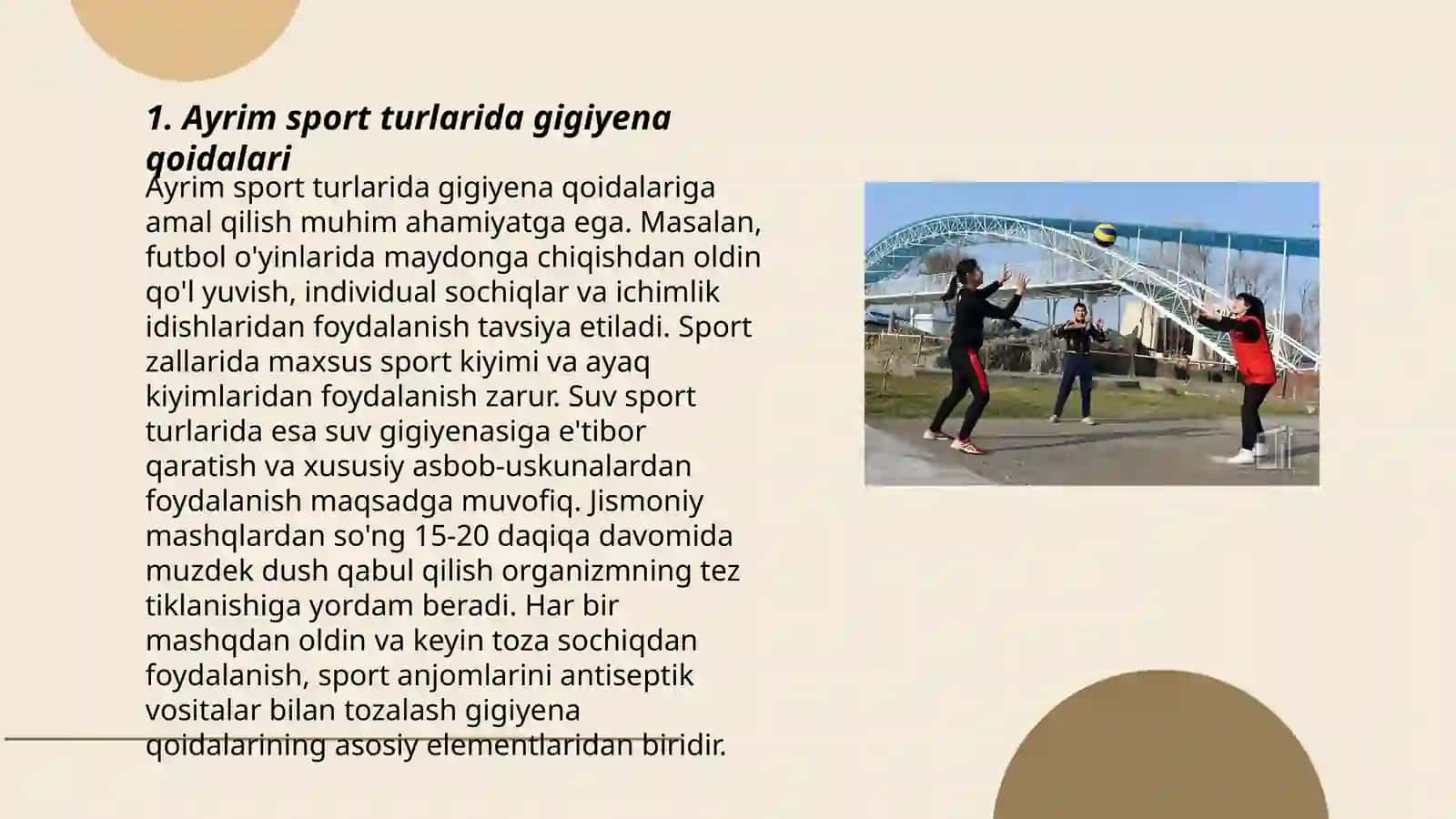 Ayrim sport turlari bilan shug'ullanish gigiyenasi 3