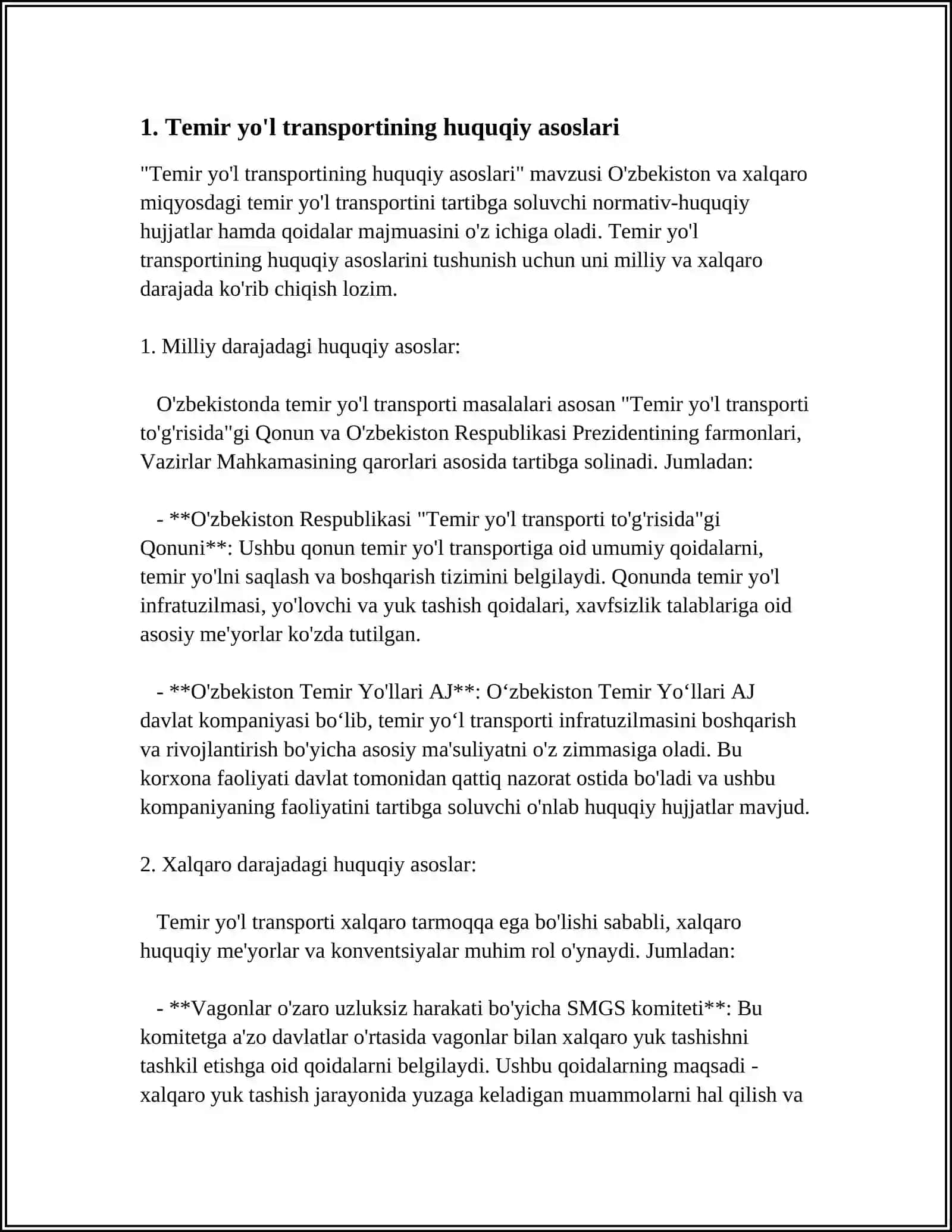TEMIR YO'LLARDA TEXNIK FOYDALANISH QOIDALARI VA TEMIR YO'LLARDA HARAKATLANISH TARTIBI 3
