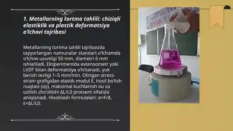 Tortma taxlil bóyicha tajribalar 3