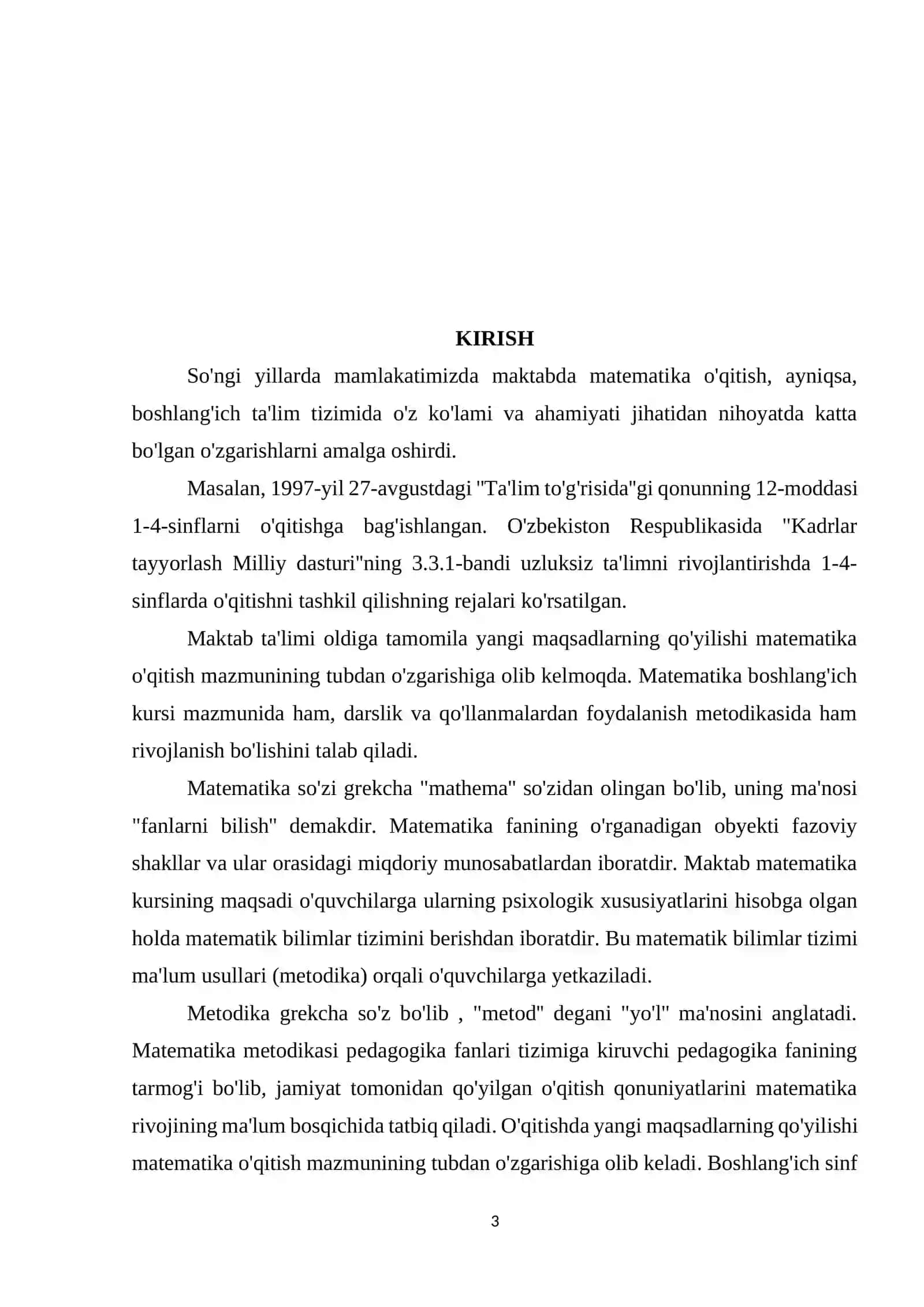 1-sinfda matematikadan o’quvchilarni o’quv bilish jarayonini nazorat qilish metodikasi 3