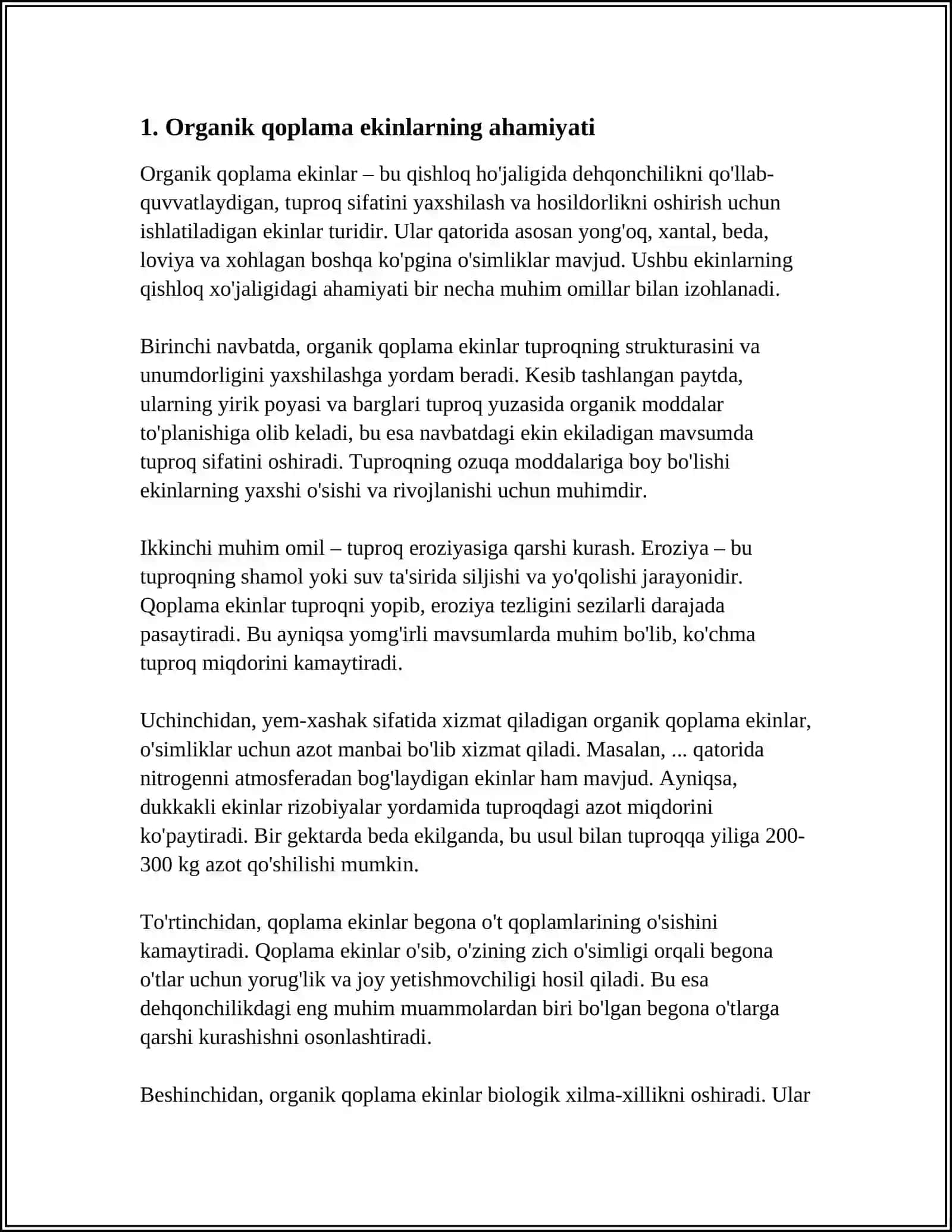ORGANIK DEHQONCHIKDA QOPLAMA EKINLAR YETISHTIRISH 3