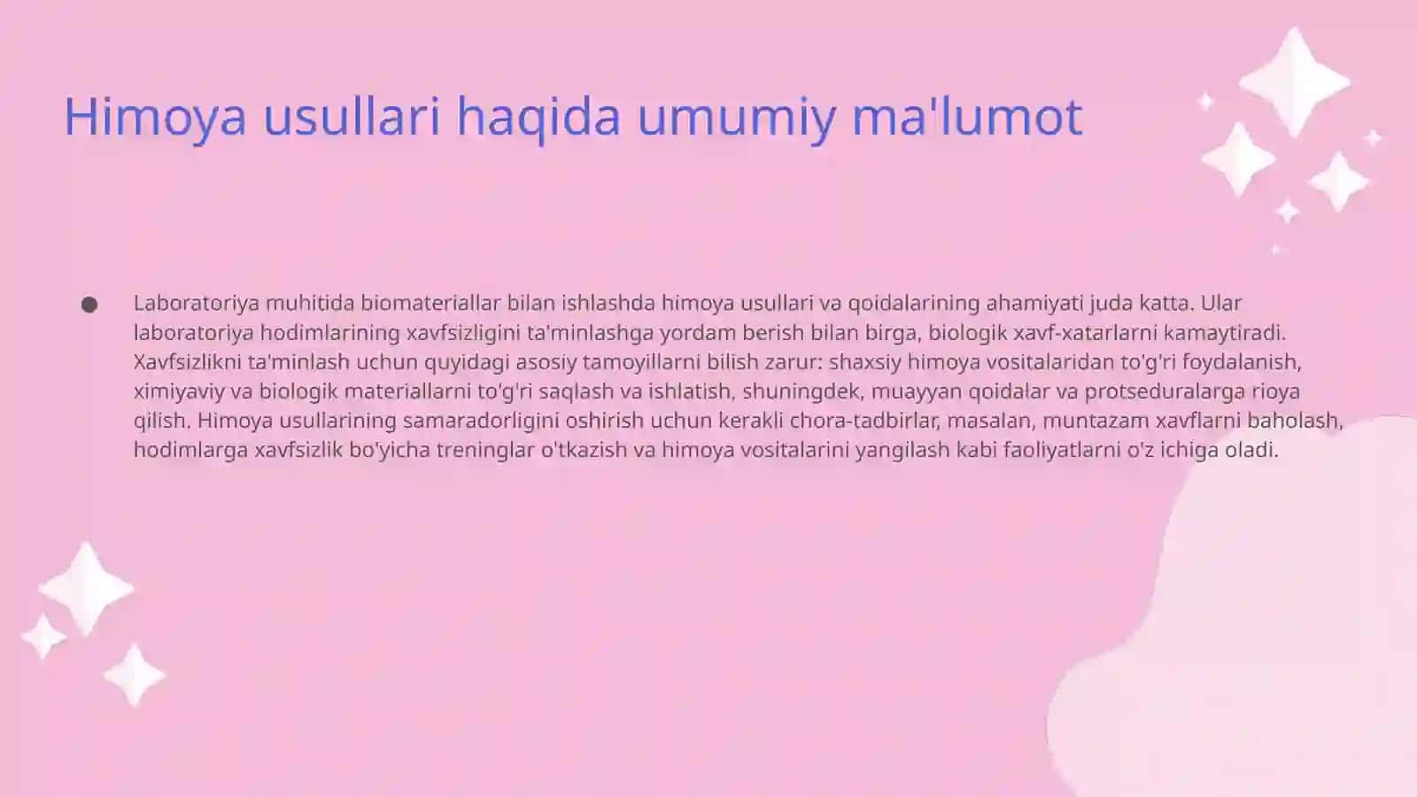 Labaratoriya hodimlarining biomaterial bilan ishlashda himoya choralari 3