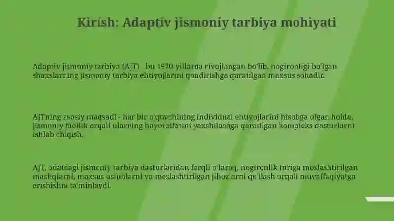 Adaptiv jismoniy tarbiya bo'yicha mashg‘ulot tarkibining xususiyatlari 3