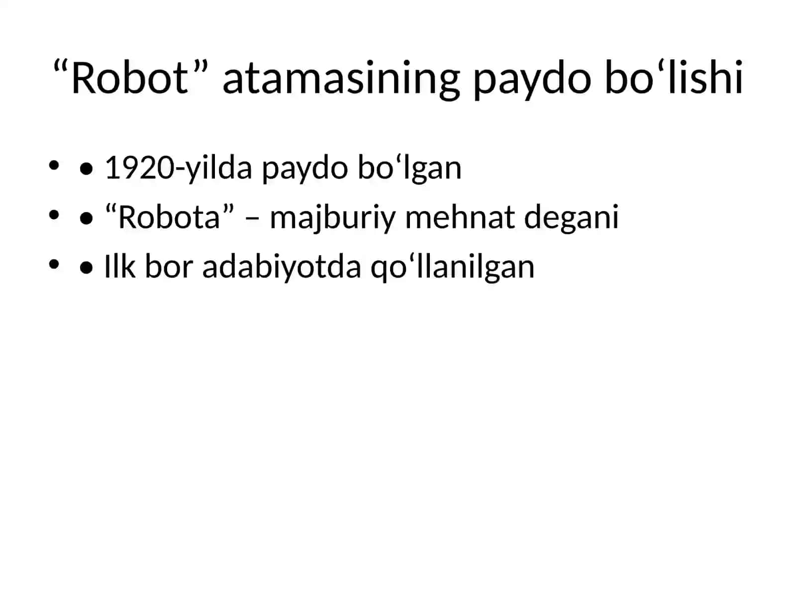 Robototexnika fanining kelib chiqish tarixi va rivojlanish bosqichlari 3