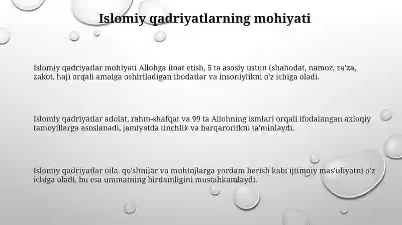 Islom qadriyatlari va ma'rifatining hozirgi davrdagi ahamiyati 3