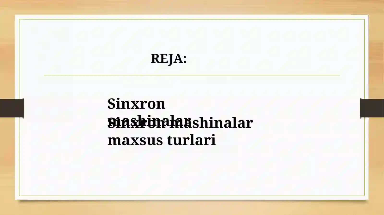 SINXRON MASHINADAGI QUVVATI ISROFLARI VA FIK.SINXRON MASHINALARNING MAXSUS TURLARI 3
