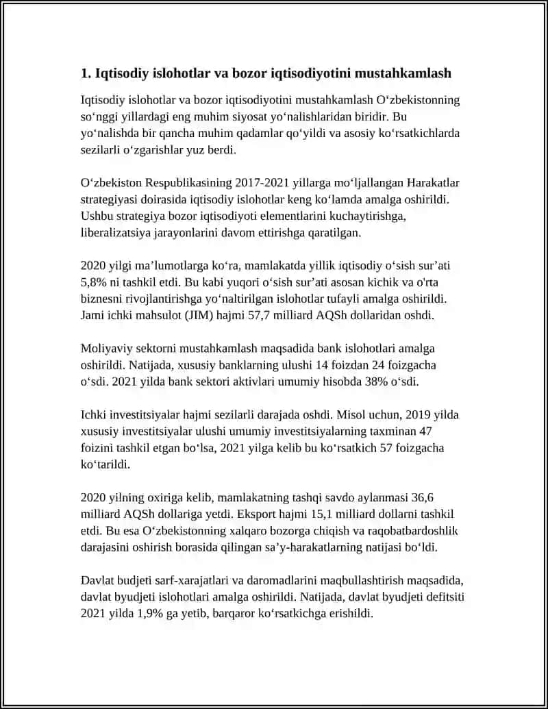 YANGI O‘ZBEKISTONDA SHAVKAT MIRZIYOYEV ISLOHOTLARI 3