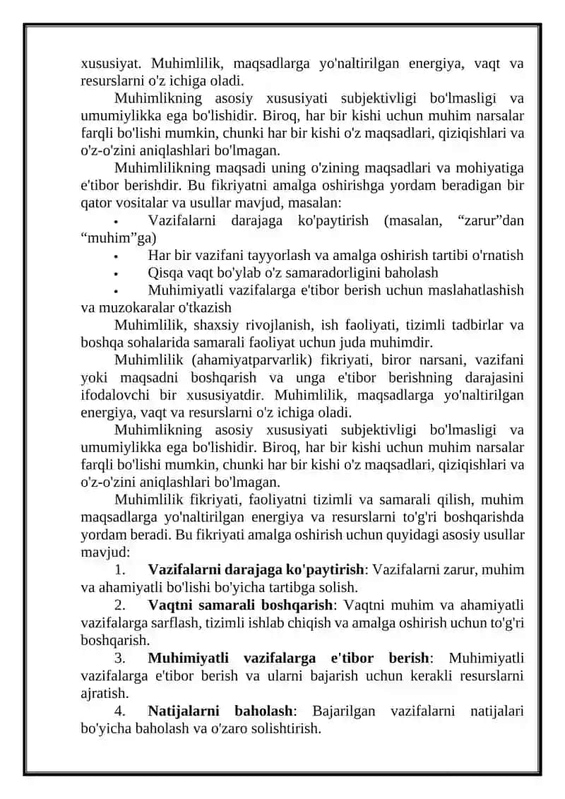 Ahamiyatlilik. Muhimlik. Tugallanganlik 3