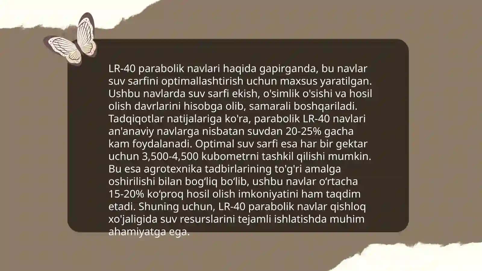 LR-40 parabalik navlarda suv sarfini aniqlash 3