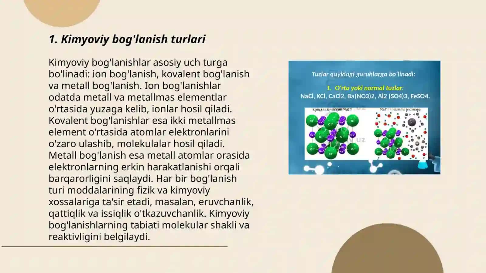Kimyoviy bog'lanish va molekula tuzilish haqida 3