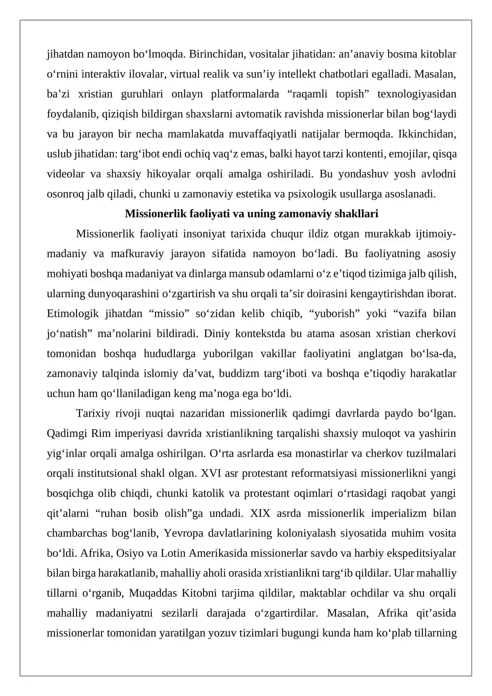 Missionerlik targ`botida uslub va vositalarning zamonaviylashuvi: kiber makonda mafkuraviy tahdidlar 3