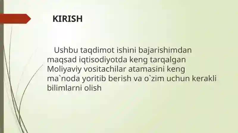 Moliyaviy vositachilar mavzusida taqdimot 3