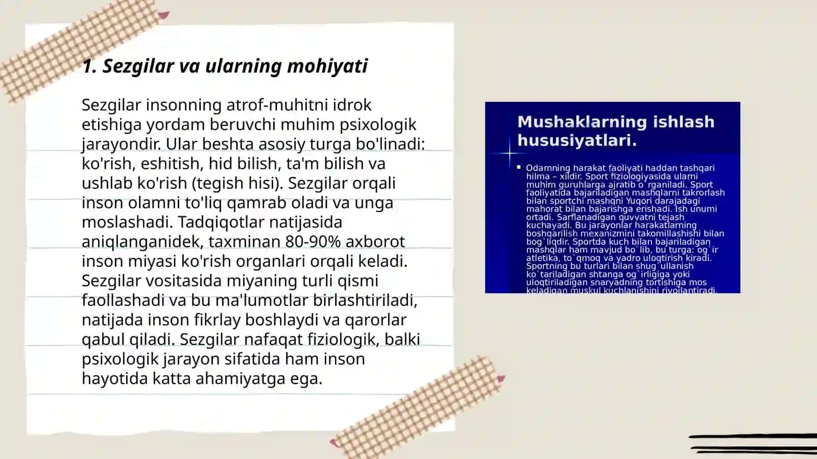 Sezgilar haqida umumiy tushuncha va uning nerv fiziologik asoslari 3
