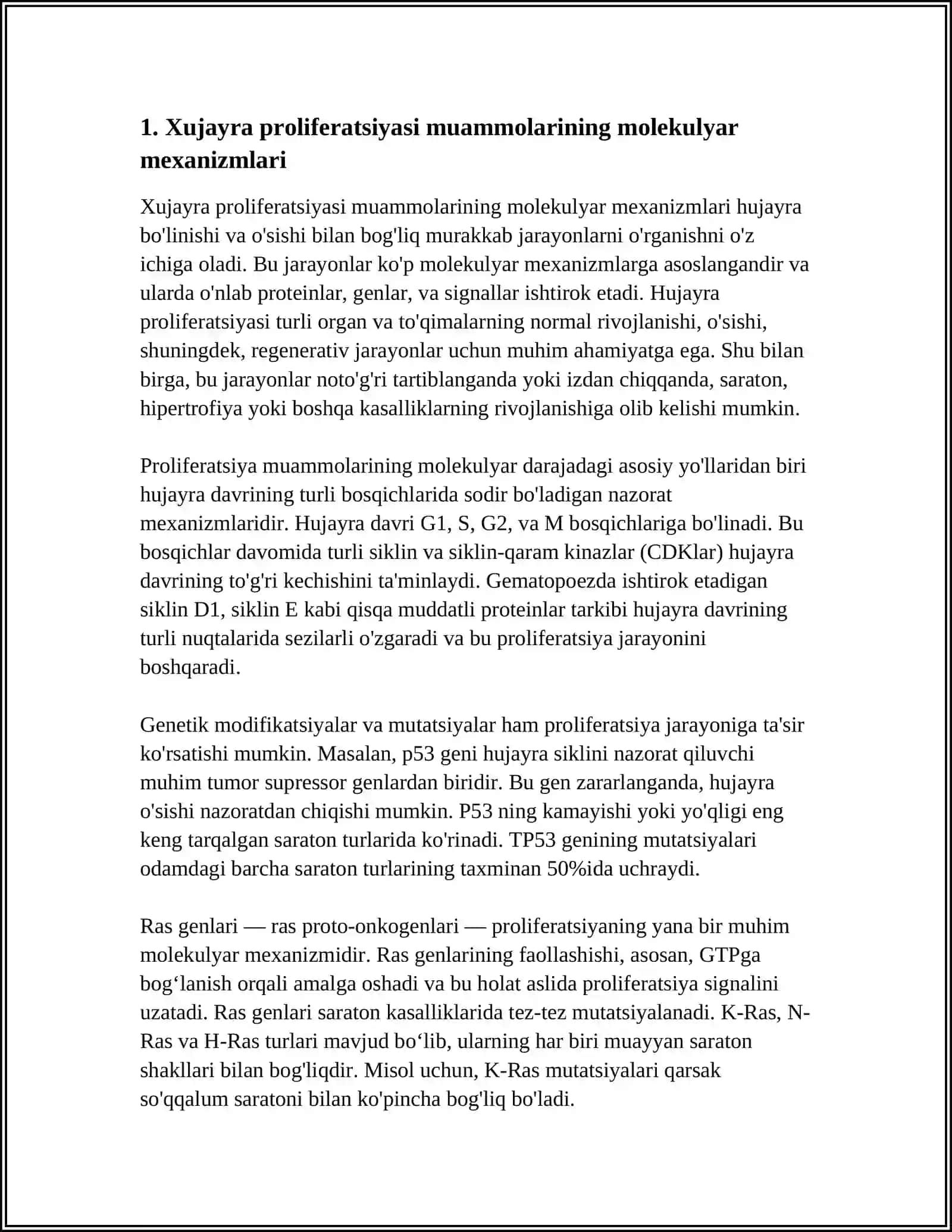 XUJAYRA POLIFERATSIYASI MUAMMOLARINING TIBBIYOTDAGI ROʻLI 3