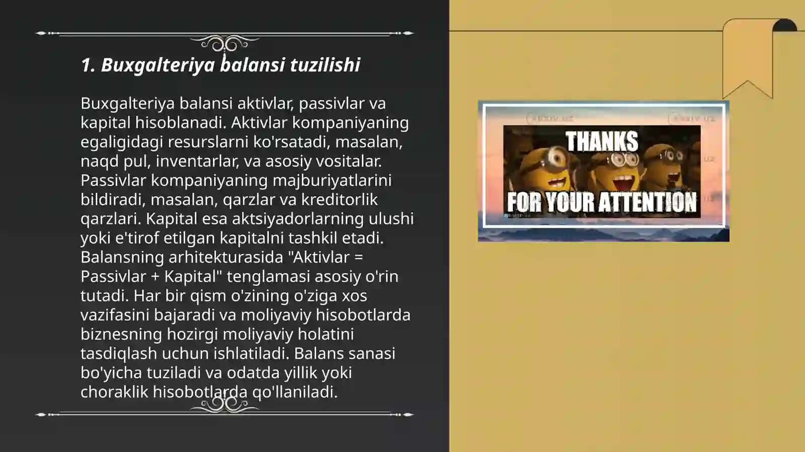 Buxgalteriya balansi, buxgalteriya hisobining schyotlari va ikkiyoqlama yozuv 3