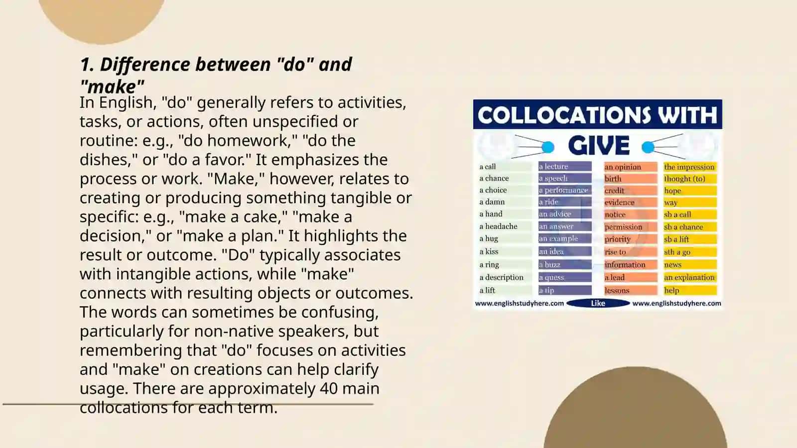 COLLOCATIONS WITH DO AND MAKE 3