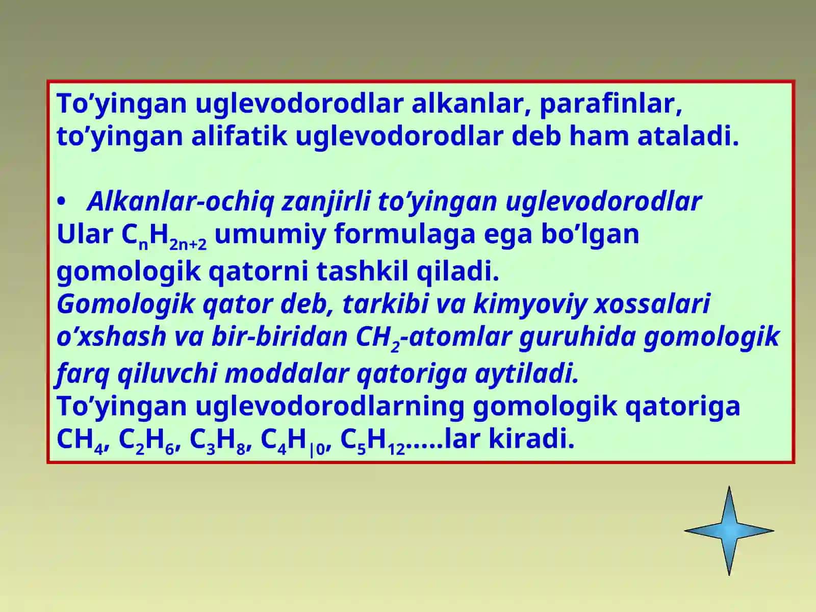 Alkanlarning olinishi va hossalari 3