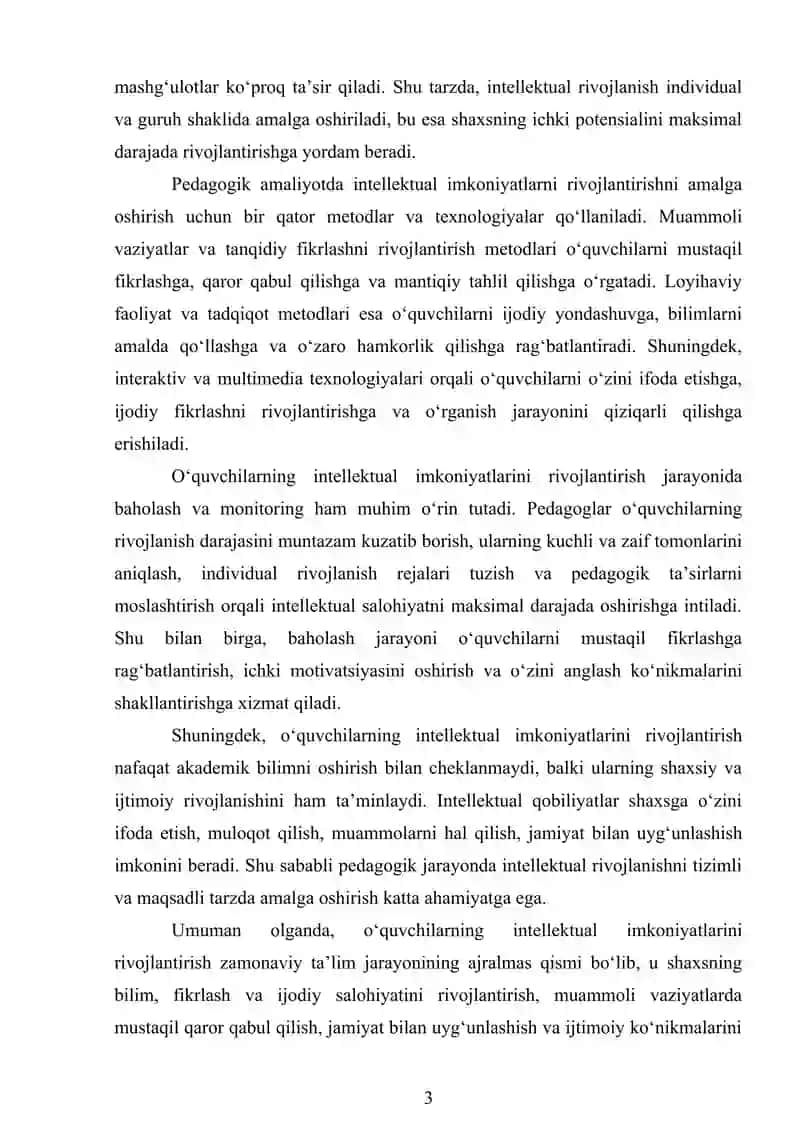 O‘quvchilarning Intellektual Imkoniyatlarini Rivojlantirish Usullari 3