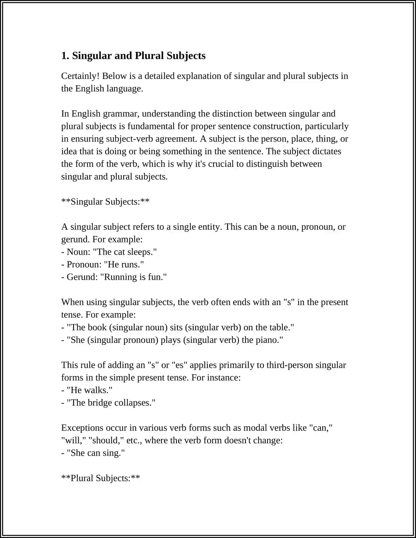 SUBJECT, VERB AGREEMENT 3