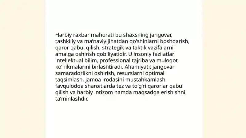 Harbiy raxbar mahorati: tushunchasi va ahamiyati 3