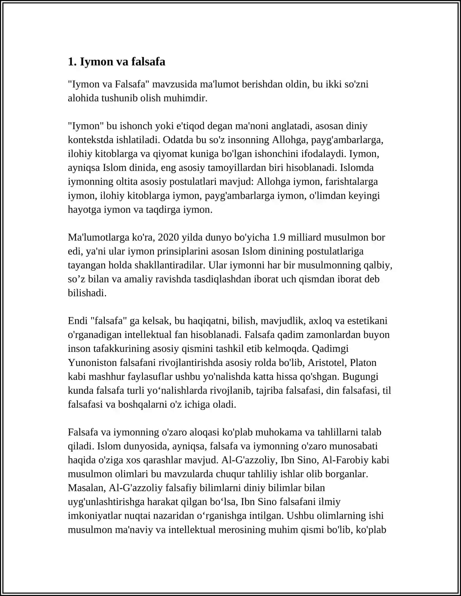 MUSTAQIL ISH Mavzu: IYMON ASARINING FALSAFIY TAHLILI 3