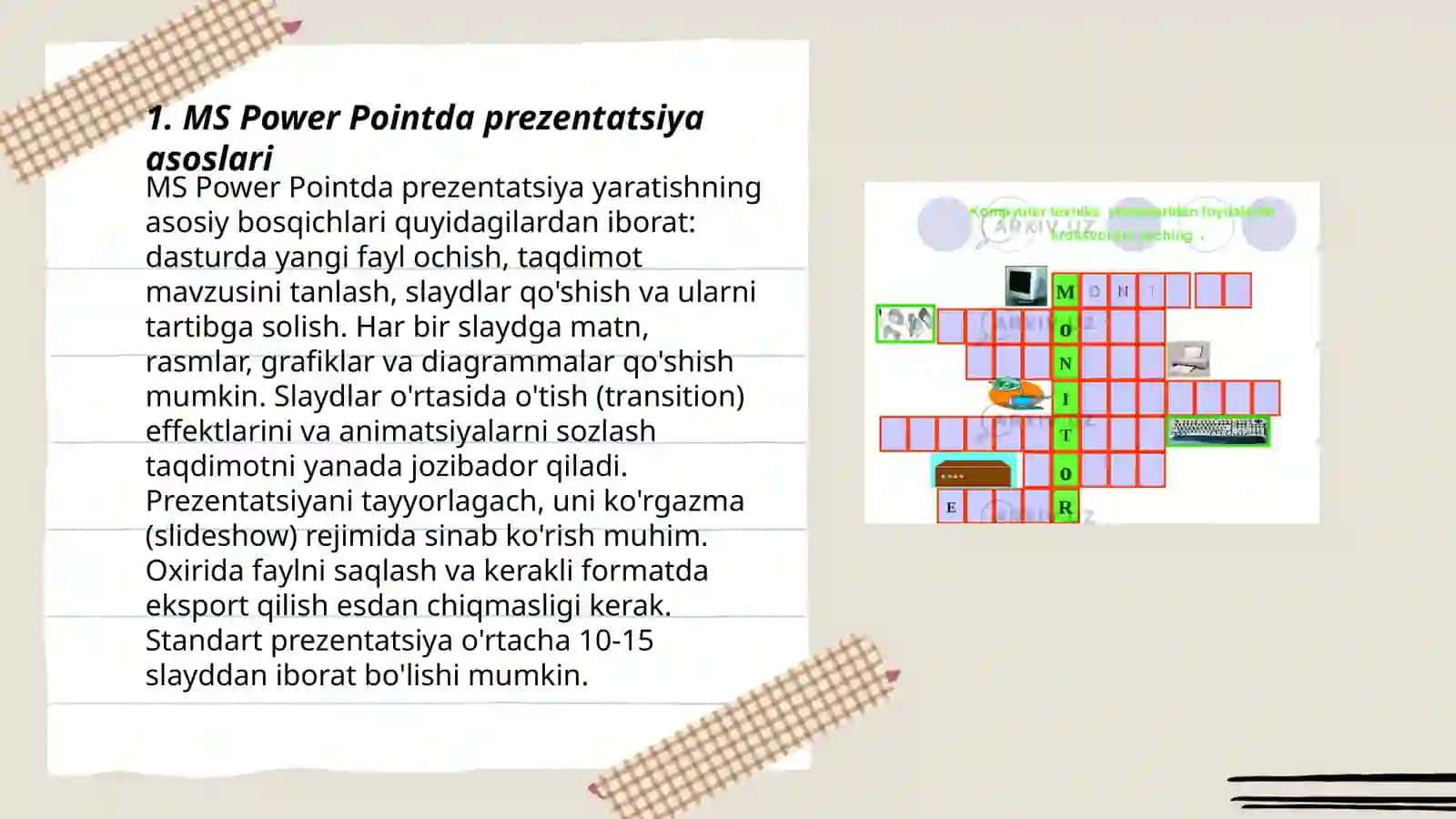 Ms Power Pointda o’rgatuvchi-interaktiv taqdimotlar yaratish 3