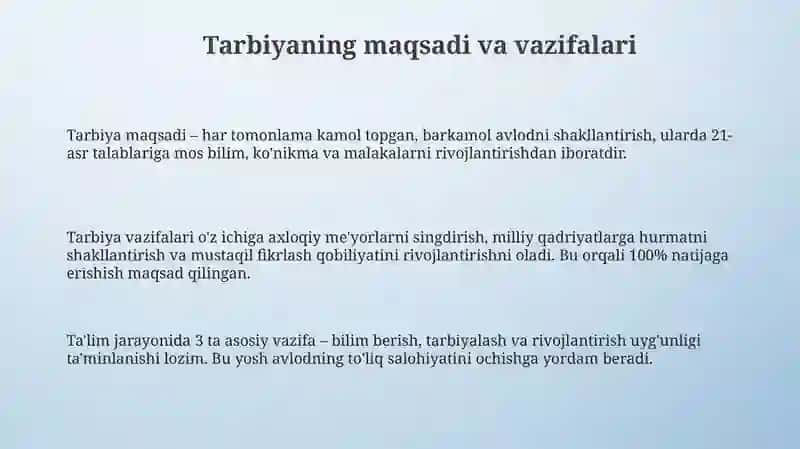 Tarbiyaning maqsad va vazifalari 3