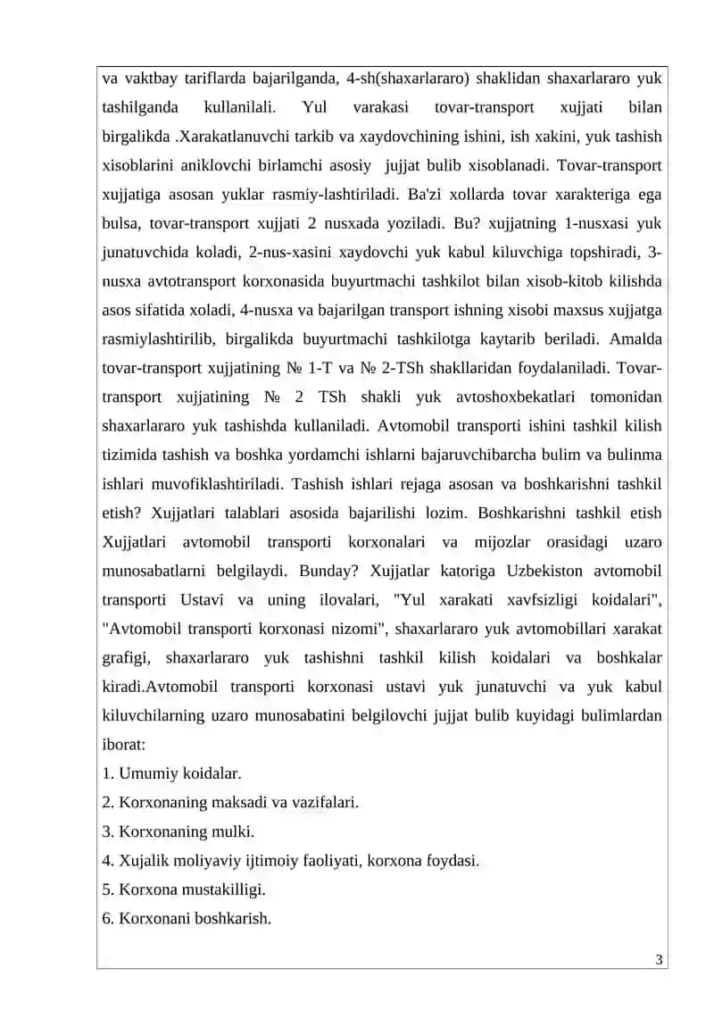 Yuk Tashish Shartnomasi 3