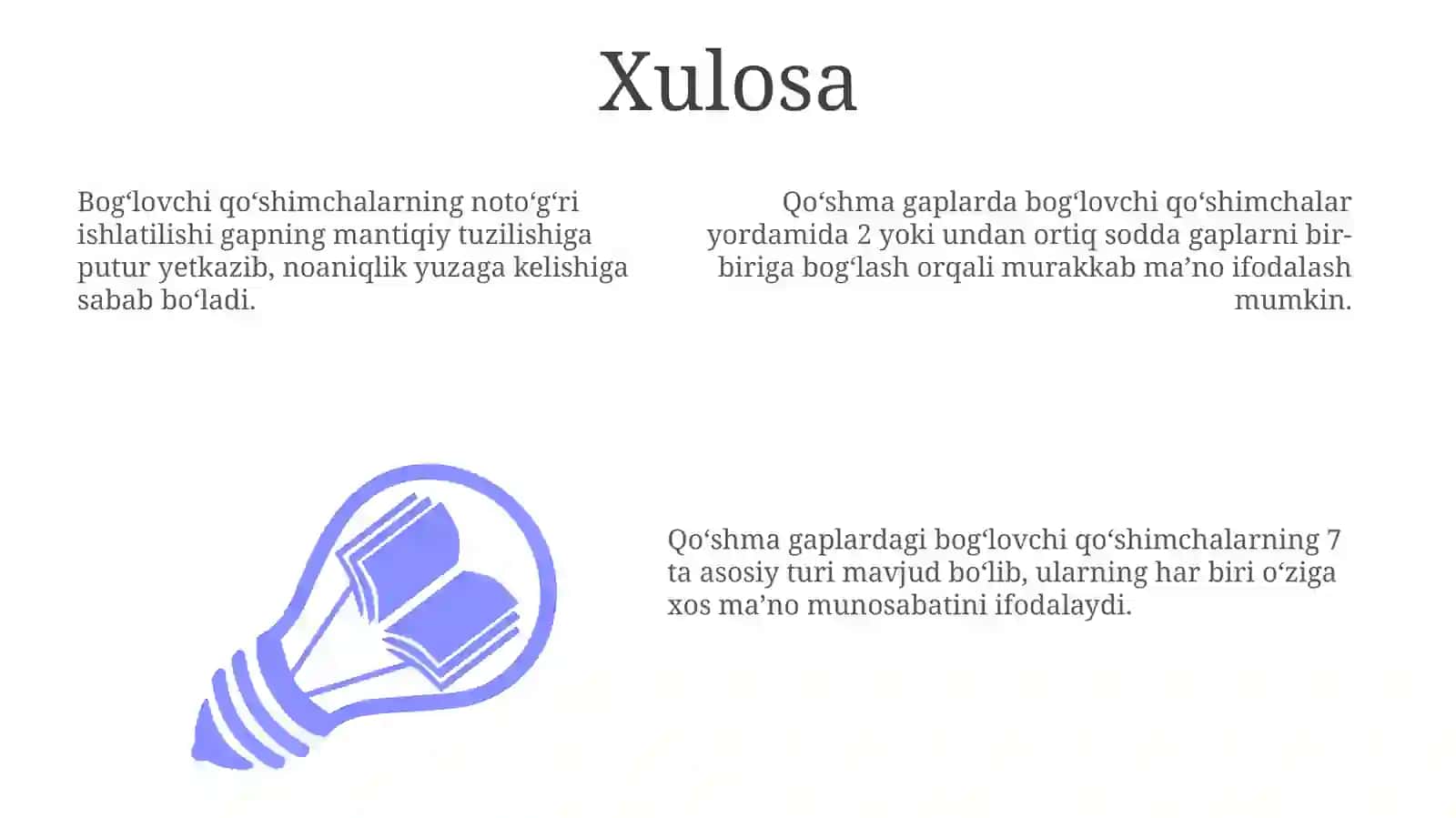 Qo'shma Gaplarda Bog'lovchi So'zlarning Ishlatilishi 3