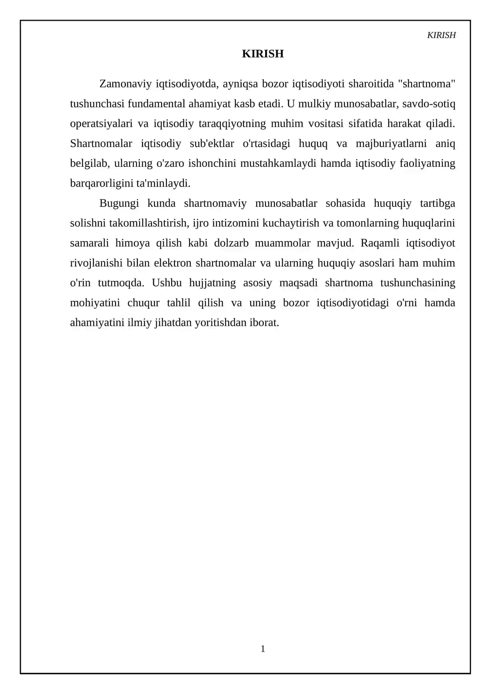 Shаrtnоmа tushunchаsi vа uning bozor iqtisodiyotidagi ro’li 3