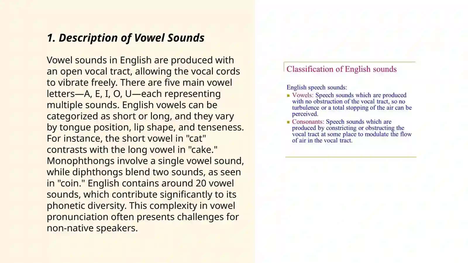 The classification of speech sounds 3