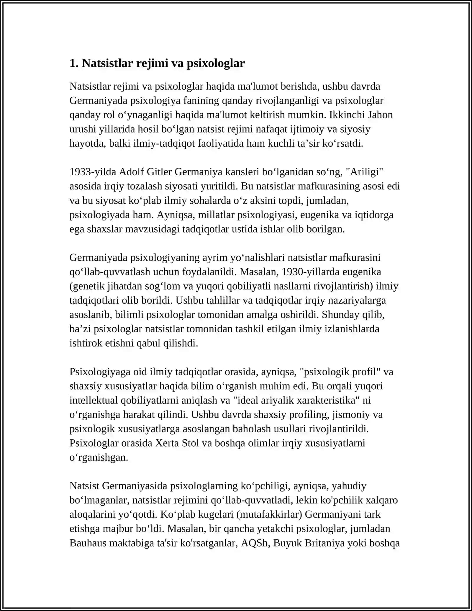 GERMANIYADA NATSISLARNING PISIXOLOGLARNI TAQIB QILISHLARI 3