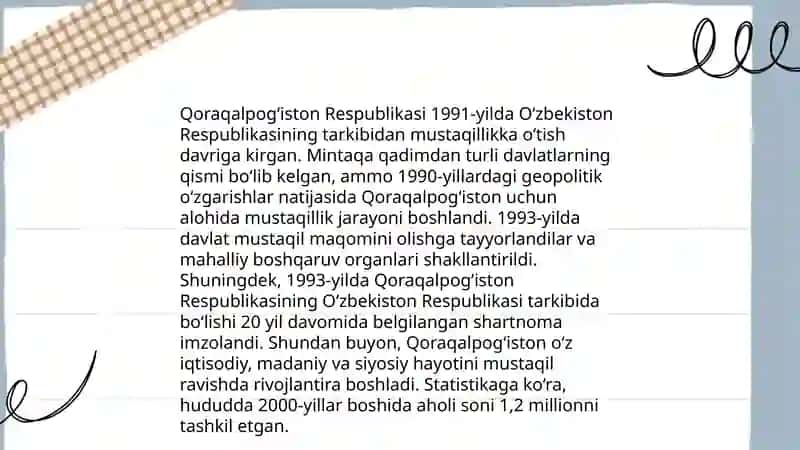 Mustaqillik yillarida Qoraqalpogʻiston respublikasi 3