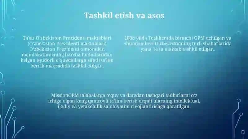 O'Zbekistonda Prezident Maktablari 3