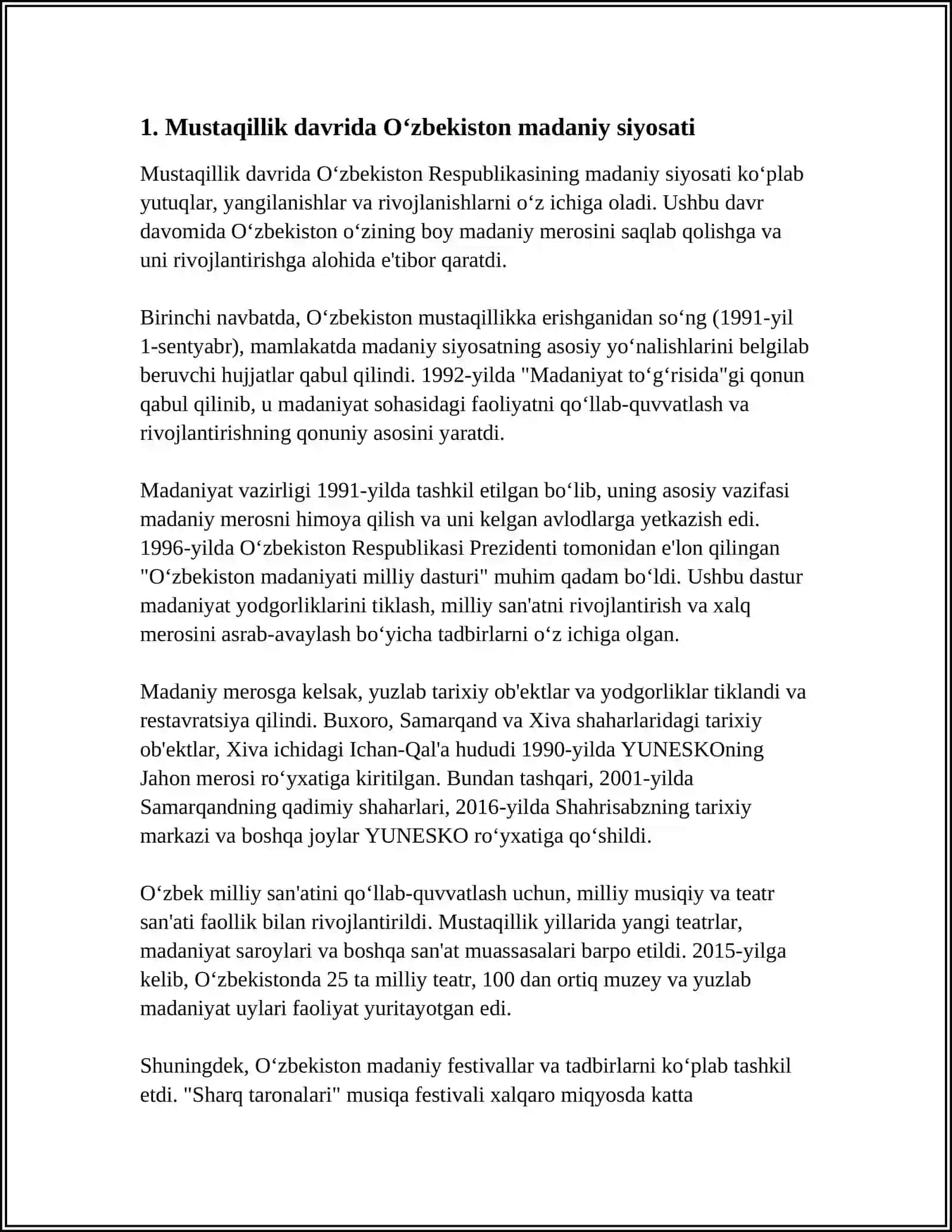 MUSTAQILIK DAVRIDA OZBEKISTON DAGI MANOVIY VA MADANIY RIVOJLANISH 3