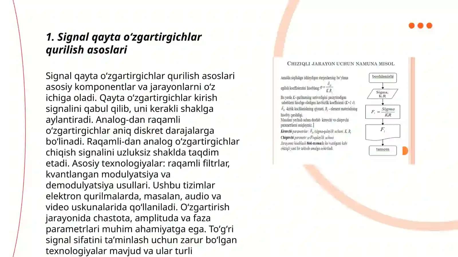 Signalni chiziqli qayta oʻzgartirgichlar 3