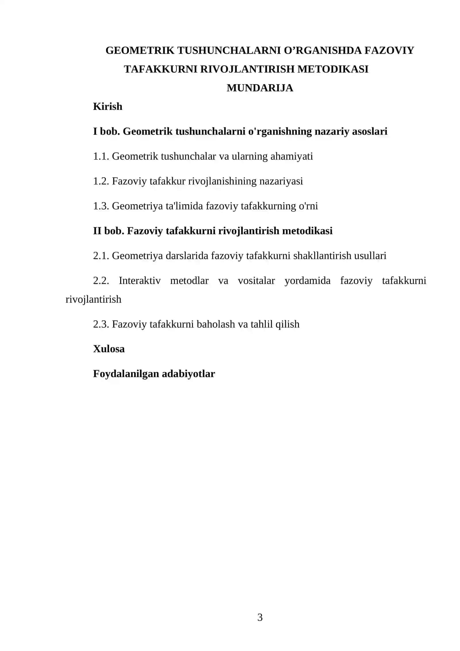 GEOMETRIK TUSHUNCHALARNI O’RGANISHDA FAZOVIY TAFAKKURNI RIVOJLANTIRISH METODIKASI 3