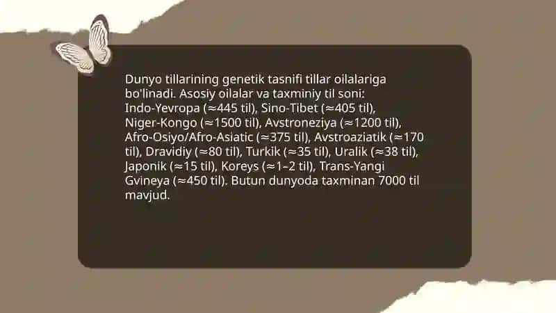 Dunyo tillari va ularning tasnifi 3