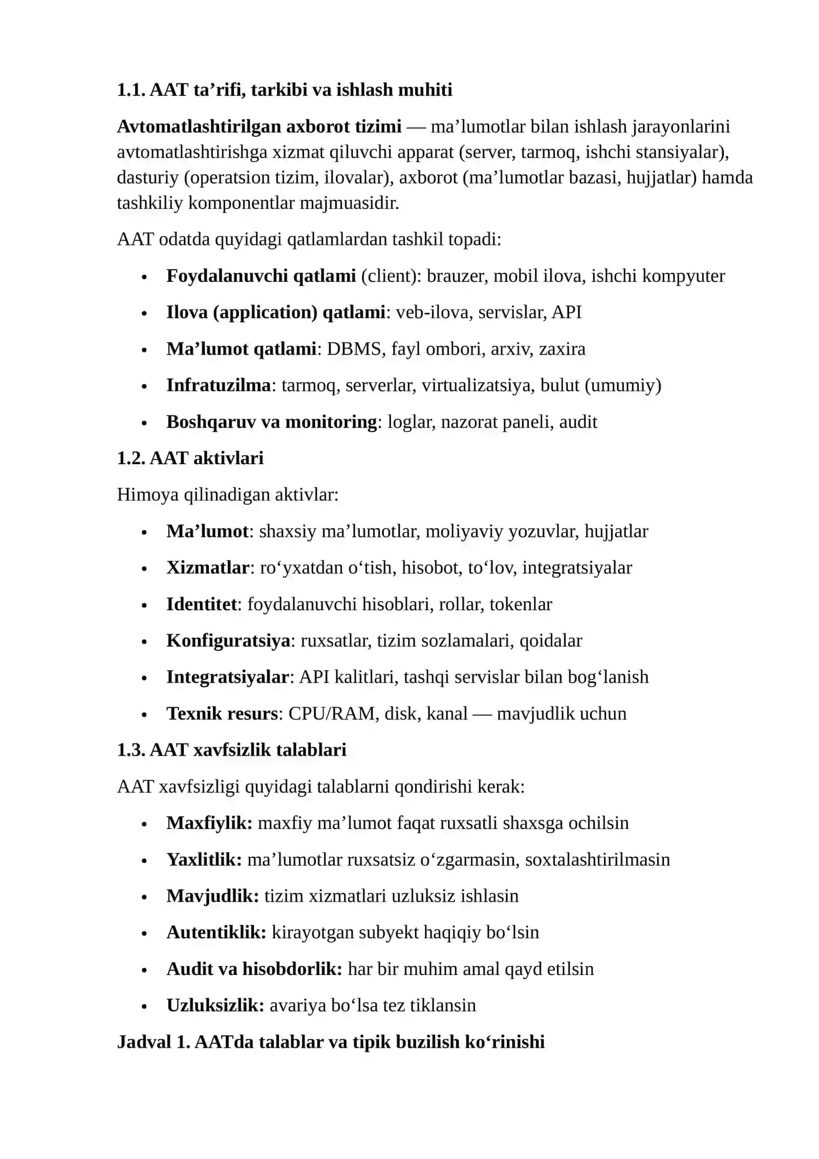 AVTOMATLASHTIRILGAN AXBOROT TIZIMLARIDA HIMOYA VOSITALARI 3