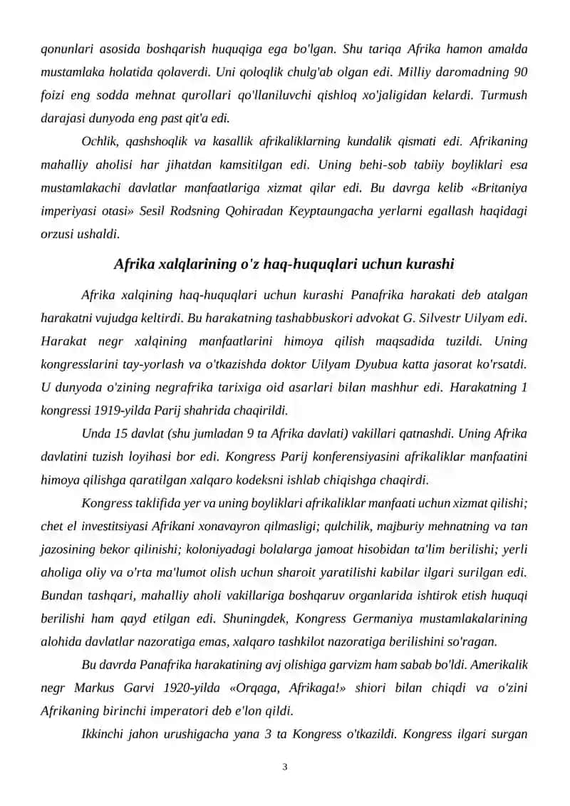 Birinchi jahon urushidan keyingi Afrika siyosiy xaritasi 3