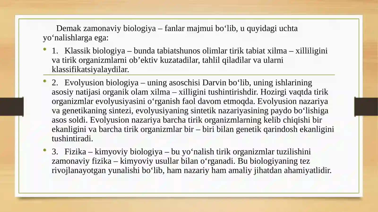 Tibbiy ta’lim tizimida biologiyaning tutgan o‘rni. Biologiyaning rivojlanish tarixi 3
