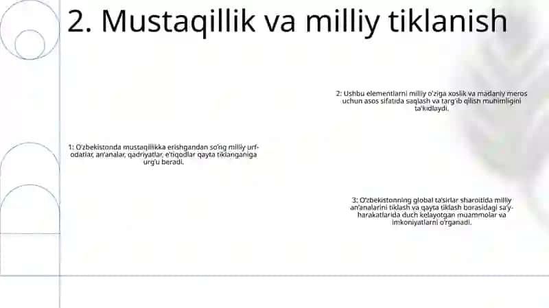 Mustaqillik Yillarida O'Zbekistonda Milliy Urf-Odatlar, Qadriyatlar Va An'Analarning Qayta Tiklanishi 3