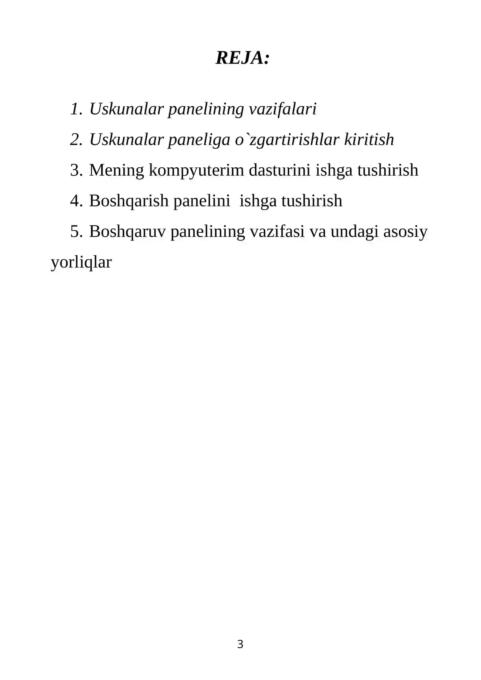 USKUNALAR PANELI BILAN ISHLASH 3