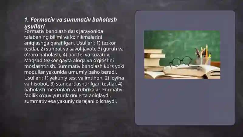 Nazorat qilish va baholashning zamonaviy usullari 3